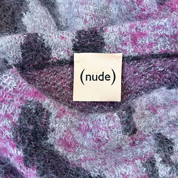 (NUDE) Wool Mohair Abstract Patterned Turtleneck Sweater - Picture 5 of 8